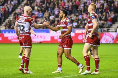 Wigan Warriors 'dan Kruise Leeming, 19 Eylül 2024' te İngiltere 'nin Wigan şehrinde oynanan Wigan Warriors - Salford Red Devils maçında, 27.