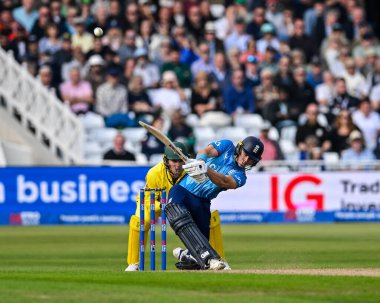 Jacob BETHELL (İngiltere), Birinci Metro Bank One Day International maçında Avustralya 'ya karşı Trent Bridge, Nottingham, İngiltere' de 19 Eylül 2024 'te vuruş yaptı.