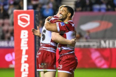 Wigan Warriors 'dan Kruise Leeming, 19 Eylül 2024' te İngiltere 'nin Wigan şehrinde oynanan Wigan Warriors - Salford Red Devils maçında, 27.