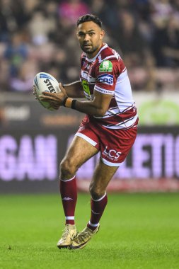 Wigan Warriors 'dan Bevan French, Wigan, İngiltere' deki The Brick Community Stadyumu 'nda Wigan Warriors ile Salford Red Devils arasında oynanan 27.