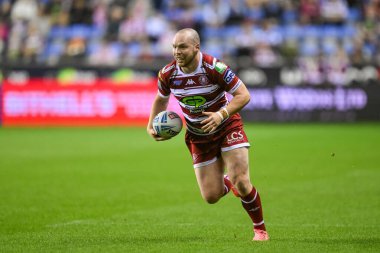 Wigan Warriors takımından Liam Marshall, Wigan, İngiltere 'deki The Brick Community Stadyumu' nda oynanan 27.