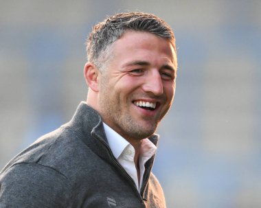 Sam Burgess Warrington Wolves 'un baş antrenörü 27. Betfred Süper Ligi karşılaşması öncesinde Warrington Wolves, Londra Broncos' a karşı Halliwell Jones Stadyumu, Warrington, İngiltere, 20 Eylül 2024