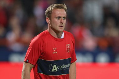Hull KR 'dan Jez Litten, 27. Betfred Süper Lig Turu' nda oynanan karşılaşma öncesi ısınma turunda Hull KR, Leeds Rhinos 'a karşı Sewell Group Craven Park, Kingston upon Hull, İngiltere, 20 Eylül 2024