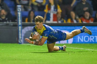 Warrington Wolves takımından Arron Lindop, 20 Eylül 2024 'te Warrington Jones Stadyumu' nda oynanan 27.