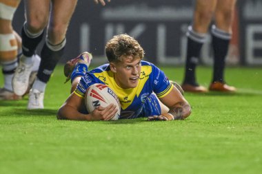 Warrington Wolves takımından Arron Lindop, 20 Eylül 2024 'te Warrington Jones Stadyumu' nda oynanan 27.