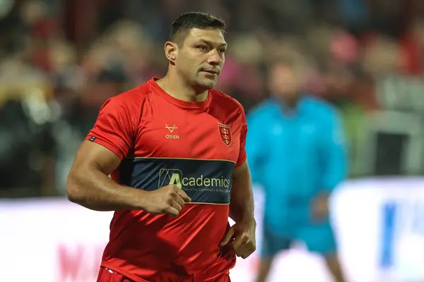 stock image Ryan Hall of Hull KR during pre-game warm up during the Betfred Super League Round 27 match Hull KR vs Leeds Rhinos at Sewell Group Craven Park, Kingston upon Hull, United Kingdom, 20th September 2024