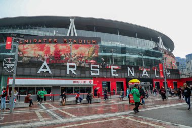 22 Eylül 2024 'te Birleşik Krallık, Londra' daki Emirates Stadyumu 'nda oynanan FA Kadınlar Süper Ligi karşılaşması öncesinde Emirates Stadyumu' nun genel bir görüntüsü.