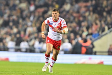 St. Helens 'den Lewis Dodd 27. Betfred Süper Lig Turu' nda Leigh Leopards ile St Helens arasında 20 Eylül 2024 'te Leigh Spor Köyü' nde oynanan karşılaşma sırasında