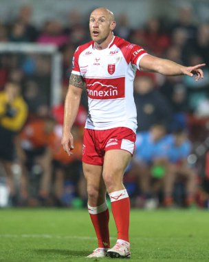 Hull KR 'dan Dean Hadley 27. Betfred Süper Lig karşılaşmasında Hull KR, Leeds Gergedan' a karşı Sewell Group Craven Park 'ta 20 Eylül 2024' te Hull, İngiltere 'de oynanan karşılaşmada