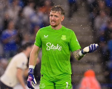 Jordan PICKFORD (Everton Kalecisi) Premier League maçı sırasında Leicester City Everton 'a karşı King Power Stadyumu, Leicester, İngiltere, 21 Eylül 2024