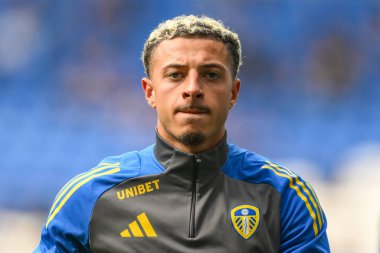 Leeds United takımından Ethan Ampadu, 21 Eylül 2024 'te Cardiff City Stadyumu' nda oynanan Sky Bet Şampiyonası karşılaşması öncesinde oynanan maç öncesi ısınma maçında Cardiff City ve Leeds United 'a karşı.