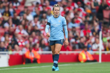 Manchester City 'den Lauren Hemp, 22 Eylül 2024' te Birleşik Krallık 'taki Emirates Stadyumu' nda oynanan FA Kadınlar Süper Ligi karşılaşmasında görülüyor.
