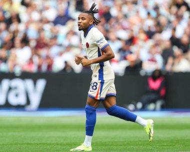 Chelsea 'den Christopher Nkunku Premier League maçı sırasında West Ham United Chelsea' ye karşı Londra Stadyumu, Londra, İngiltere, 21 Eylül 2024