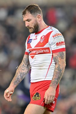 St. Helens takımından Daryl Clark, 20 Eylül 2024 'te Leigh Spor Köyü' nde 27. Betfred Süper Lig karşılaşmasında Leigh Leopards 'a karşı St. Helens maçında tam zamanlı olarak üzüntüye boğuldu.