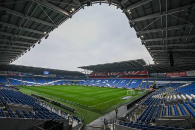 Cardiff City Stadyumu, Cardiff City, Cardiff City Stadyumu, 21 Eylül 2024 'te Cardiff City - Leeds United karşılaşması öncesinde Cardiff City Stadyumu' nun genel görüntüsü.