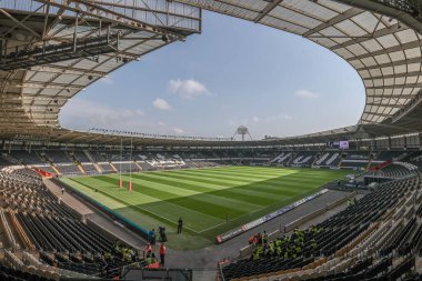 27. Betfred Süper Lig Turu 'nda MKM Stadyumu' nun genel görüntüsü Hull FC ile Catalans Dragons maçının 21 Eylül 2024 'te MKM Stadyumu' nda oynanması.