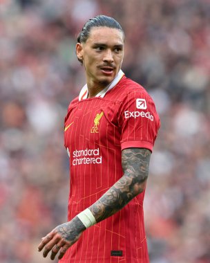 Liverpool 'dan Darwin Nez, 21 Eylül 2024 tarihinde İngiltere' nin Liverpool kentinde oynanan Liverpool Bournemouth maçında