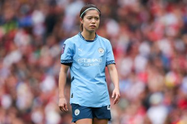 Manchester City 'den Risa Shimizu, 22 Eylül 2024' te İngiltere 'nin Emirates Stadyumu' nda oynanan FA Bayanlar Süper Ligi karşılaşmasında izliyor.