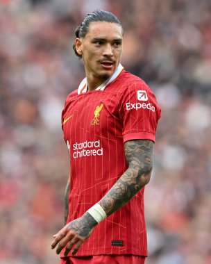 Liverpool 'dan Darwin Nez, 21 Eylül 2024 tarihinde İngiltere' nin Liverpool kentinde oynanan Liverpool Bournemouth maçında