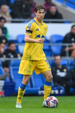 Leeds United takımından Brenden Aaronson, Cardiff City Stadyumu 'nda 21 Eylül 2024' te oynanan Cardiff City - Leeds United maçında maç yapıyor.
