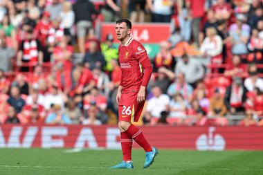Liverpool 'dan Andrew Robertson Premier League maçı sırasında Liverpool Bournemouth' a karşı Anfield, Liverpool, İngiltere, 21 Eylül 2024