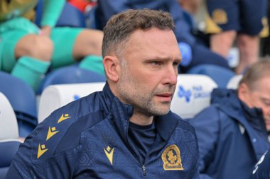 John Eustace manager of Blackburn Rovers on the bench ahead of the Sky Bet Championship match Preston North End vs Blackburn Rovers at Deepdale, Preston, United Kingdom, 22nd September 2024 clipart