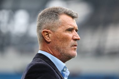 Roy Keane eski Arsenal oyuncusu Premier League maçı öncesinde Manchester City Arsenal 'e karşı 22 Eylül 2024' te Etihad Stadyumu 'nda televizyon yorumcusu