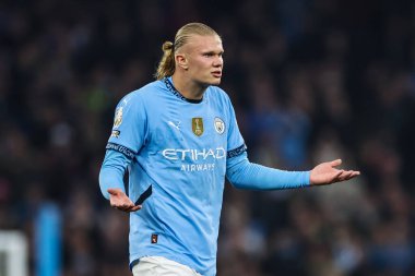 Manchester City 'den Erling Haaland 22 Eylül 2024 tarihinde Etihad Stadyumu' nda oynanan Premier League maçında tepki gösterdi.