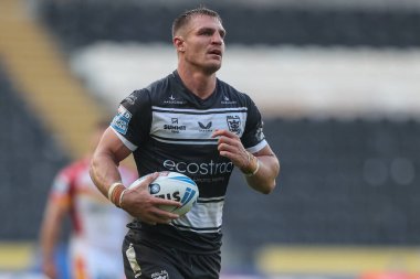 Hull FCC 'den Jed Cartwright 27. Betfred Süper Lig karşılaşmasında Hull FC, Catalans Dragons' a karşı MKM Stadyumu, Hull, İngiltere, 21 Eylül 2024
