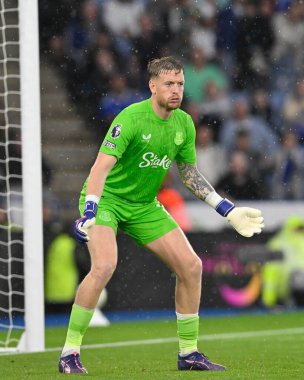Jordan PICKFORD (Everton Kalecisi) Premier League maçı sırasında Leicester City Everton 'a karşı King Power Stadyumu, Leicester, İngiltere, 21 Eylül 2024