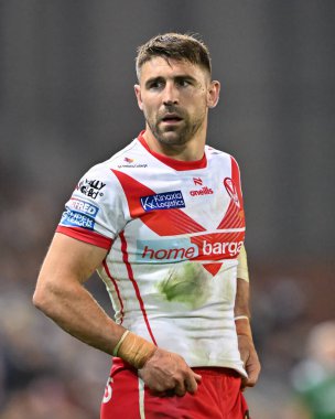 St. Helens 'den Tommy Makinson 27. Betfred Süper Lig Turu' nda Leigh Leopards ile St Helens arasında 20 Eylül 2024 'te Leigh Spor Köyü' nde oynanan karşılaşma sırasında