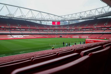 22 Eylül 2024 'te Birleşik Krallık, Londra' daki Emirates Stadyumu 'nda oynanan FA Kadınlar Süper Ligi karşılaşması öncesinde Emirates Stadyumu' nun genel bir görüntüsü.