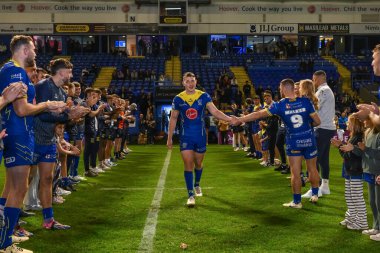 Warrington Wolves takımından Matty Nicholson, 20 Eylül 2024 'te Warrington, İngiltere' deki Halliwell Jones Stadyumu 'nda oynanan 27.