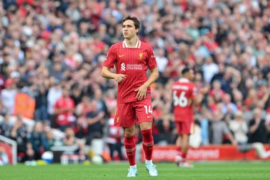 Liverpool 'dan Federico Chiesa Premier League maçı sırasında Liverpool Bournemouth' a karşı Anfield, Liverpool, İngiltere, 21 Eylül 2024