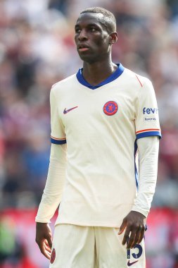 Premier League maçında Chelsea 'li Nicolas Jackson, West Ham United' a karşı Londra Stadyumu, Londra, İngiltere, 21 Eylül 2024