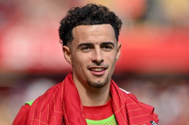 Liverpool 'dan Curtis Jones, 21 Eylül 2024' te Liverpool, Liverpool 'da Bournemouth' a karşı oynanan Premier Lig karşılaşması öncesinde gülümsedi.