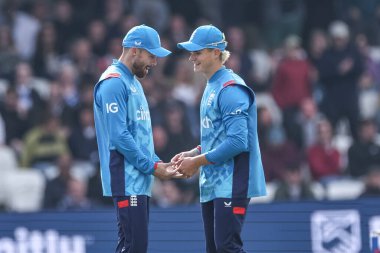 Jacob Bethell of England celebrates catching Glenn Maxwell of Australia during the Second Metro Bank One Day International England v Australia at Headingley Cricket Ground, Leeds, United Kingdom, 21st September 2024 clipart