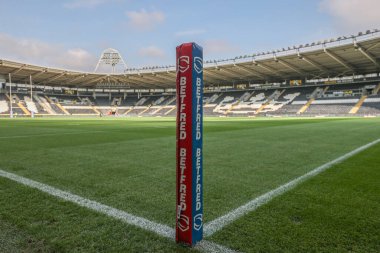 27. Betfred Süper Lig Turu 'nda MKM Stadyumu' nun genel görüntüsü Hull FC ile Catalans Dragons maçının 21 Eylül 2024 'te MKM Stadyumu' nda oynanması.