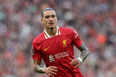 Liverpool 'dan Darwin Nez, 21 Eylül 2024 tarihinde İngiltere' nin Liverpool kentinde oynanan Liverpool Bournemouth maçında