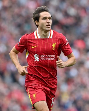 Liverpool 'dan Federico Chiesa Premier League maçı sırasında Liverpool Bournemouth' a karşı Anfield, Liverpool, İngiltere, 21 Eylül 2024
