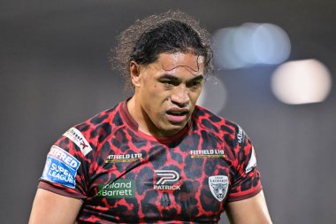 Leigh Leoparları 'ndan Tom Amone 27. Betfred Süper Lig Turu' nda Leigh Leopards ile St Helens arasında 20 Eylül 2024 'te Leigh Spor Köyü' nde oynanan karşılaşma sırasında