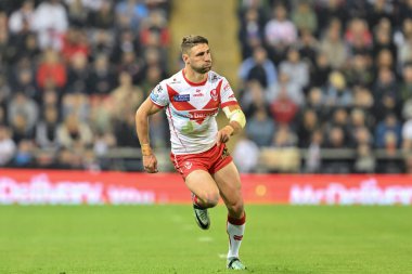St. Helens 'den Tommy Makinson 27. Betfred Süper Lig Turu' nda Leigh Leopards ile St Helens arasında 20 Eylül 2024 'te Leigh Spor Köyü' nde oynanan karşılaşma sırasında