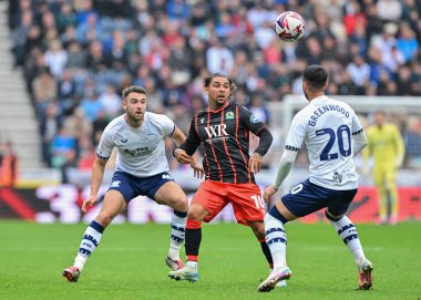 Tyrhys Dolan of Blackburn Rovers passes the ball during the Sky Bet Championship match Preston North End vs Blackburn Rovers at Deepdale, Preston, United Kingdom, 22nd September 2024 clipart