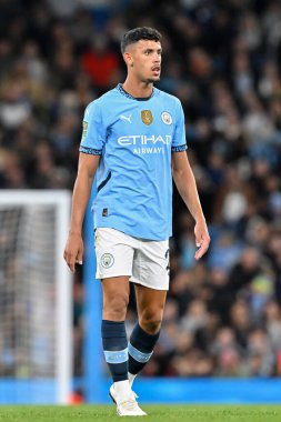 Manchester City 'den Matheus Nunes Carabao Kupası maçı sırasında Manchester City ile Watford arasında Etihad Stadyumu' nda, 24 Eylül 2024