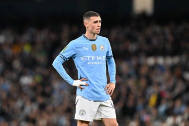 Manchester City 'den Phil Foden, 24 Eylül 2024 tarihinde Etihad Stadyumu' nda oynanan Carabao Kupası karşılaşmasında Manchester City ile Watford karşı karşıya geldi.