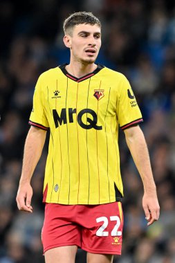 Carabao Kupası karşılaşmasında Watford 'dan James Morris Manchester City' ye karşı Etihad Stadyumu, Manchester, Birleşik Krallık 'ta 24 Eylül 2024