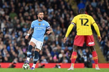 Manchester City 'den Kyle Walker, 24 Eylül 2024' te Etihad Stadyumu 'nda oynanan Carabao Kupası maçında...