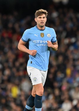 Manchester City 'den John Stones Carabao Kupası maçı sırasında Manchester City ile Watford Etihad Stadyumu' nda, 24 Eylül 2024