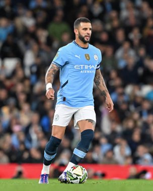 Manchester City 'den Kyle Walker, 24 Eylül 2024' te Etihad Stadyumu 'nda oynanan Carabao Kupası maçında...