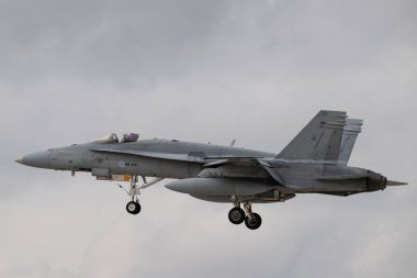 McDonnell Douglas F/A-18 Hornets of the Finnish Air Force  during the Exercise of Cobra Warrior 24-2 Royal Air Force Waddington at Royal Air Force Station Waddington, Waddington, United Kingdom, 24th September 2024 clipart